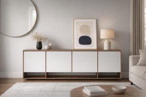 1800 wide buffet with white doors