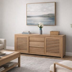Oak Buffet 1800 wide with sliding doors