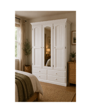 Wardrobe 1900x1200x540 with 4 drawers painted white