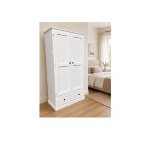 Wardrobe 900 wide with 1 drawer WHITE