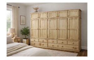 Wardrobe set with top cupboards 2400x2700x540 stained (Copy)