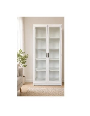 storage cabinet with twin glass doors