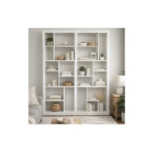 multi-compartment open bookshelf