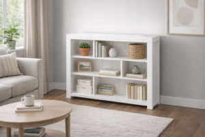 Staggered Bookcase 900x1200x320 White