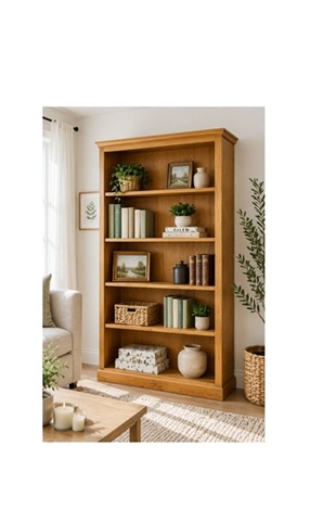 multi-tier wooden bookshelf
