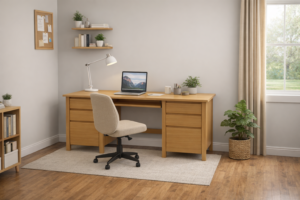 light oak wood office desk