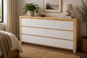 Jackie 1500 7 drawer Oak chest - 2 Tone
